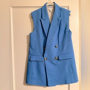 Topshop Blue Double-Breasted Vest (or dress)